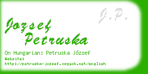jozsef petruska business card
